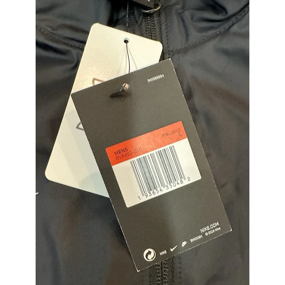 NEW Nike Rain Jacket Mens Repel Park20 Lightweight Black Size L NWT